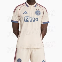 2025-2026 Ajax 2nd Away Beige Soccer Uniform-6748