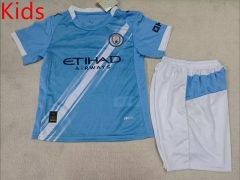 2025-26 Manchester City Home Blue Kid/Youth Soccer Uniform-507