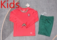 2025-26 Portugal Home Red Kids/Youth LS Soccer Uniform-9484