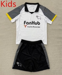 2025-26 Derby County Home White  Kids/Youth Soccer Unifrom-AY