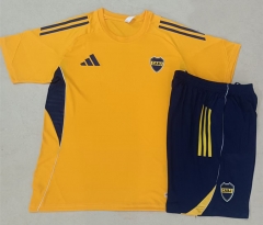 2025-26 Boca Juniors Yellow Thailand Shorts-Sleeve Soccer Tracksuit Uniform-815