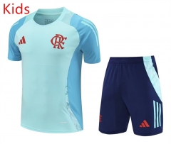 2025-26 Flamengo Light Blue Kids/Youth Soccer Uniform-418