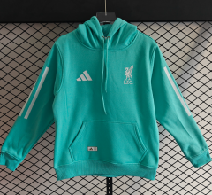 2025-26 Liverpool Lake Blue Thailand Soccer Tracksuit With Hat-LH
