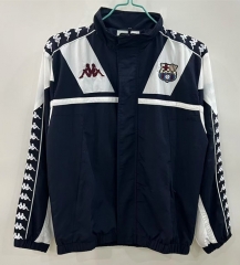 Retro Version 1967 Barcelona Black Kappa Single-sided Embroidered Soccer Trench Coat-0255