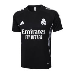 25-26 Real Madrid Black Short-sleeved Thailand Soccer Tracksuit jersey -815