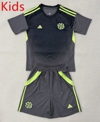 2025-26 Celtic Goalkeeper Black&Grey Kids/Youth Soccer Uniform-AY