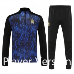 Player Version 25-26 Olympique de Marseille Black&Blue Thailand Soccer Tracksuit-7411