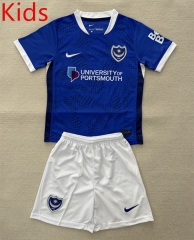2025-26  Portsmouth Home Blue  Kids/Youth Soccer Uniform-AY