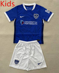 2025-26  Portsmouth Home Blue  Kids/Youth Soccer Uniform-AY