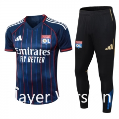 Player Verison 2025-26 Olympique Lyonnais Royal Blue Thailand short Soccer Tracksuit-9926