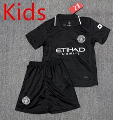 25-26 Manchester City 2nd Away Black Kids/Youth Soccer Uniform-4247