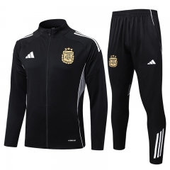 25-26 Argentina Black Thailand Soccer Jacket Uniform-815