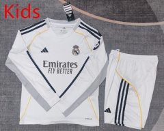 2025-2026 Real Madrid Home White Kids/Youth Soccer LS Uniform-9484