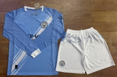 2025-26 Manchester City Home Blue LS Thailand Soccer Uniform-709