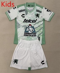 2025-26 Club León Away White&Green Kids/Youth Soccer Uniform-AY