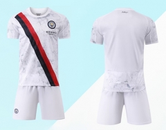 Without Brand Logo 2025-26 Manchester City Away White Soccer Uniform-718