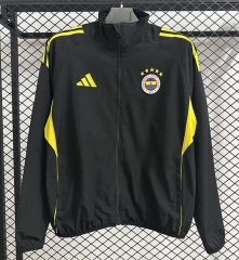 2025-26 Fenerbahçe Black Single-sided Embroidered Soccer Trench Coat-9812