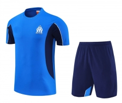 2025-26 Olympique de Marseille Lake Blue Thailand Soccer Uniform-4627