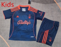 25-26 Nottingham Forest 2nd Away Blue Kid/Youth Soccer Uniform-9484