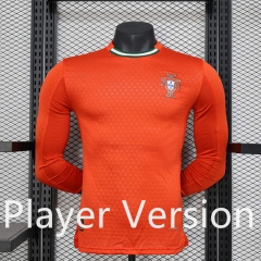 Player Version 2025-26  Portugal Home Red LS Thailand Soccer Jersey AAA-888