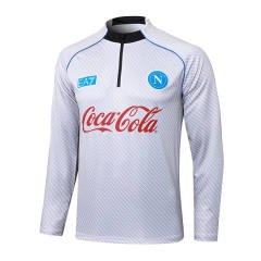 25-26 Napoli Inkjet Light Grey Thailand Soccer Tracksuit Top-815