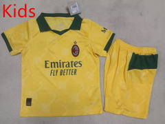 25-26 AC Milan 2nd Away Yellow Kids/Youth Soccer Uniform-507