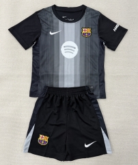 2025-2026 Barcelona Goalkeeper Black Soccer Uniform-AY