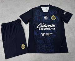 2025-26 Deportivo Guadalajara 2nd Away Black  Soccer Uniform-718