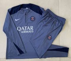25-26 Paris Grey Thailand Soccer Tracksuit -815