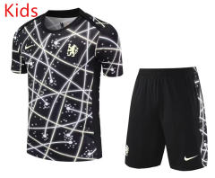 25-26 Chelsea Black Kids/Youth Soccer Uniform-418