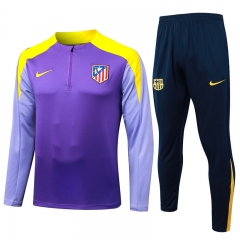 25-26 Atletico Madrid Purple Thailand Soccer Tracksuit-815
