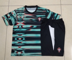 2025-26 Portugal Green Short-Sleeved Thailand Soccer Tracksuit-815