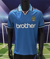 Retro Version 97-98 Manchester City Home Blue Thailand Soccer Jersey AAA-2390