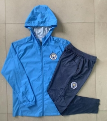 25-26 Manchester City Light Blue Trench Coats Uniform With Hat-815