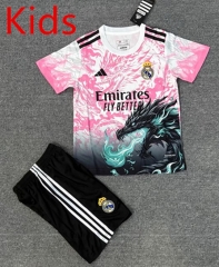 2025-2026 Special Edition Real Madrid Pink&Black Kids/Youth Soccer Uniform-4247