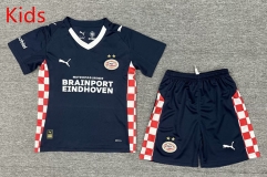 2025-26 PSV Eindhoven Away Blue  Kids/Youth Soccer Uniform-3162