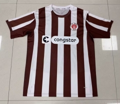 (S-4XL) 25-26 FC St. Pauli Home Red&White Stripes Thailand Soccer Jersey AAA-2044