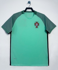 Retro Version 2016 Portugal Away Green Thailand Soccer Jersey AAA-811