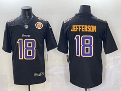 NFL Fashion Minnesota Vikings Black#18 Jersey-0840