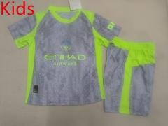 25-26 Manchester City 2nd Away Light Grey Kids/Youth Soccer Uniform-507