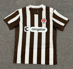 (S-4XL) 25-26 FC St. Pauli Home Red&White Stripes Thailand Soccer Jersey AAA-512