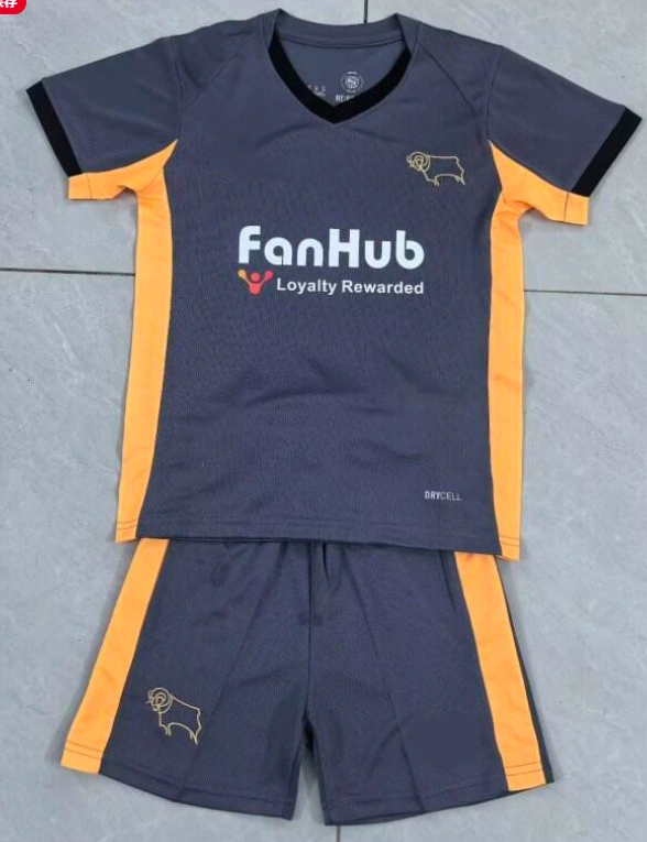 2025-26 Derby County Away Dark Gray Kids/Youth Soccer Unifrom-AY