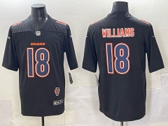 NFL Fashion Chicago Bears Black #18 Jersey(Logo5)-0840