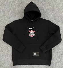 2025-26 Corinthians Black Thailand Soccer Tracksuit Top With Hat-9812