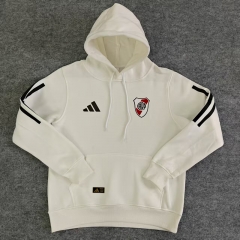 25-26 River Plate White Thailand Soccer Tracksuit With Hat-9812