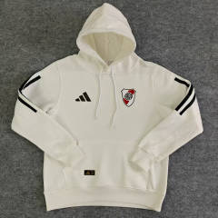 25-26 River Plate White Thailand Soccer Tracksuit With Hat-9812