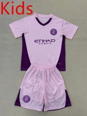 2024-2025 Girona FC 2nd Away Pink Kids/Youth Soccer Uniform-AY