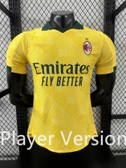 Player Version 2025-2026 AC Milan Away Yellow Thailand Soccer Jersey AAA-4285