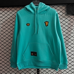 2025-26 Manchester United Lake Blue Thailand Soccer Tracksuit With Hat-4563