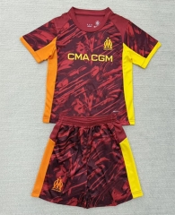 2025-26 Olympique de Marseille Goalkeeper Dark Red Soccer Uniform-AY